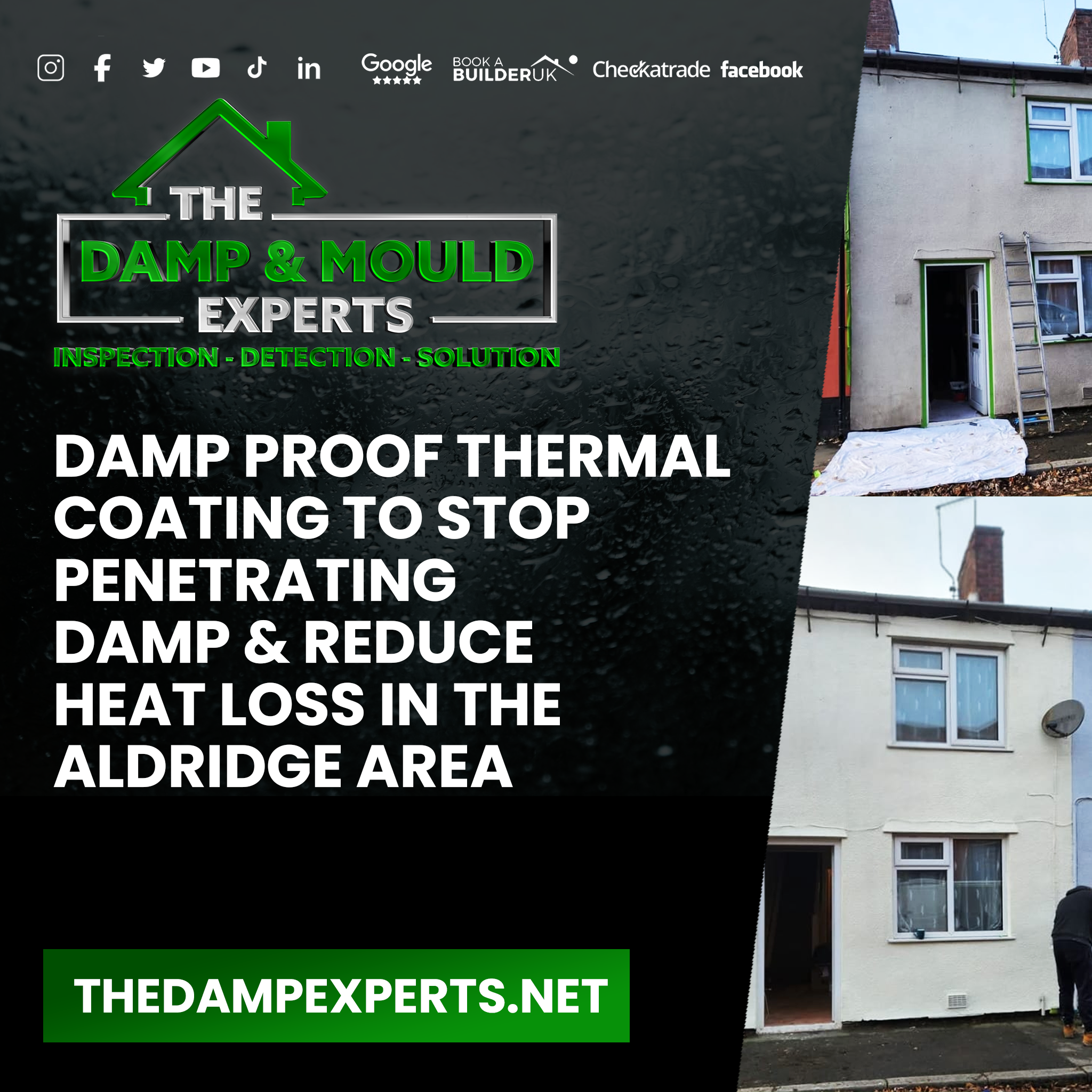 Damp Proof Thermal Coating to Stop Penetrating Damp in Aldridge